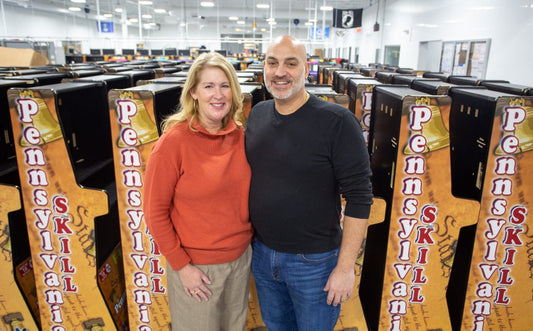 Nicole Miele, public relations, right, and Louis Miele, president of Miele Manufacturing, right, at Miele Manufacturing in Muncy Township.