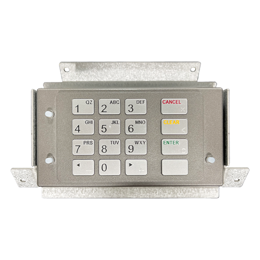 Sold by Miele Manufacturing (Miele MFG). Genmega B5 PCI V5 Keypad and Bracket. Compatible with the Genmega 1700; Genmega 1700W; Genmega C4000; Genmega E4000; Genmega G1900; Genmega GT3000; Genmega Onyx Series; Genmega Onyx W; Genmega X4000; Genmega Universal Kiosk; Genmega Bitcoin ATM. New keypad and bracket, never used. Manufacturer Part Number: 20120754-1