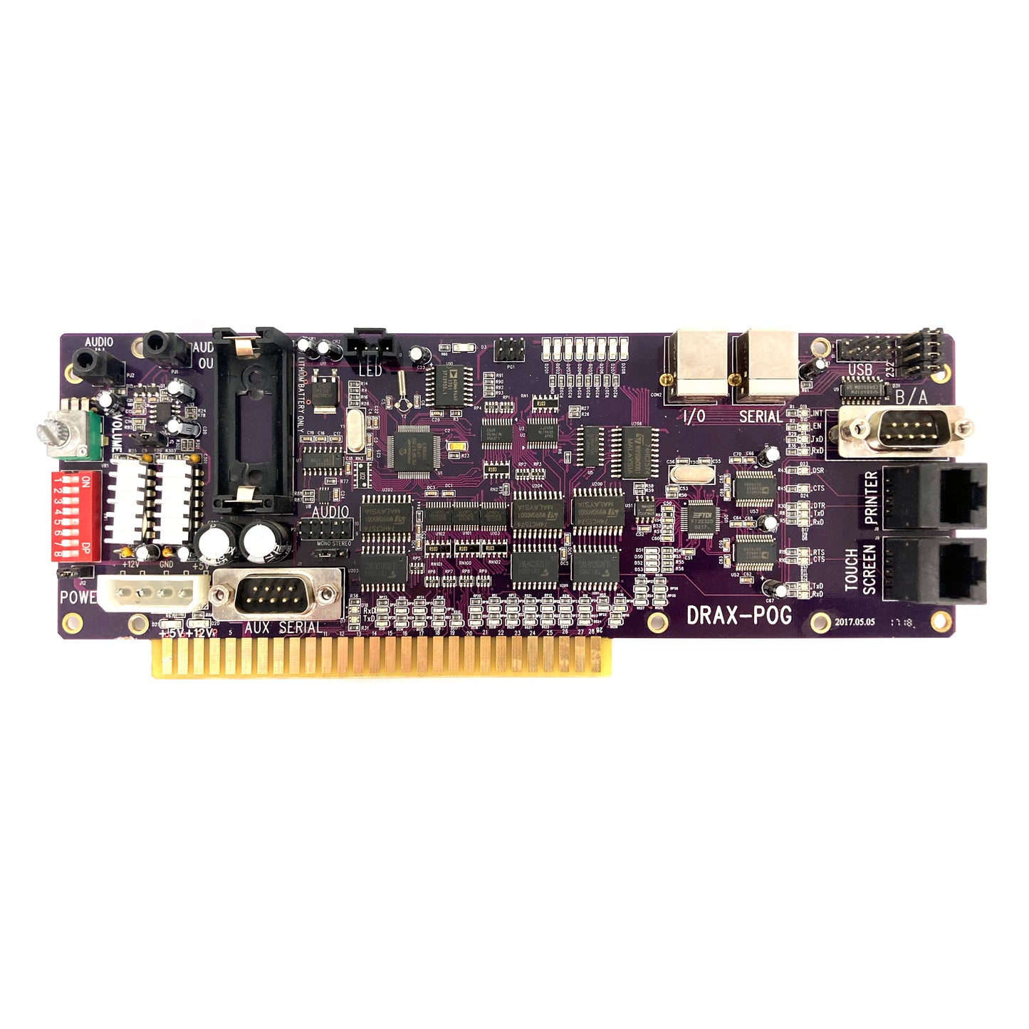 The I/O Board is an interface board for most devices within a cabinet such as the validator, printer, buttons, and touch screen. Sold by Miele Manufacturing.