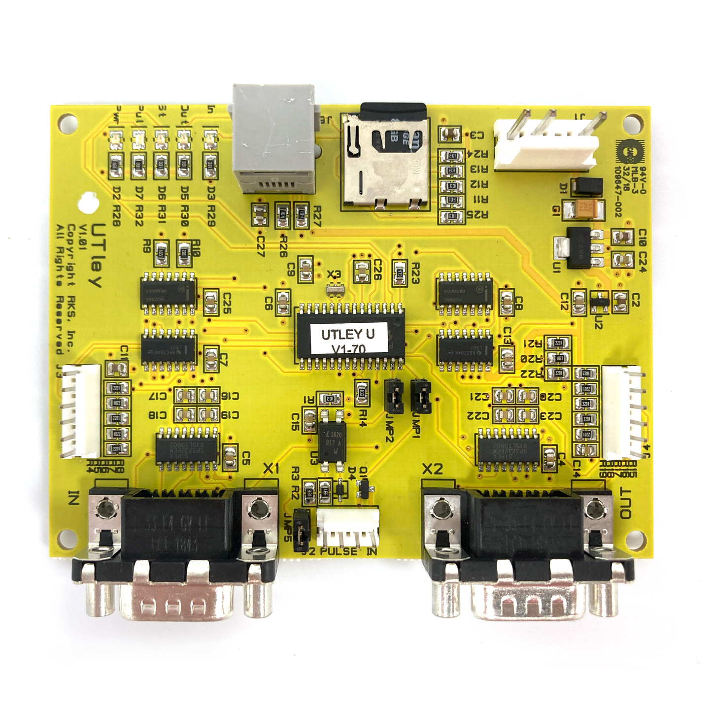 The Utley Motherboard allows you to have two (2) bill validators running simultaneously which can double the amount of bills that can be stored in your machine(s). The Utley Motherboard only works with bill acceptors that are running the ID-003 protocol — JCM Bill Acceptors. Sold by Miele Manufacturing.
