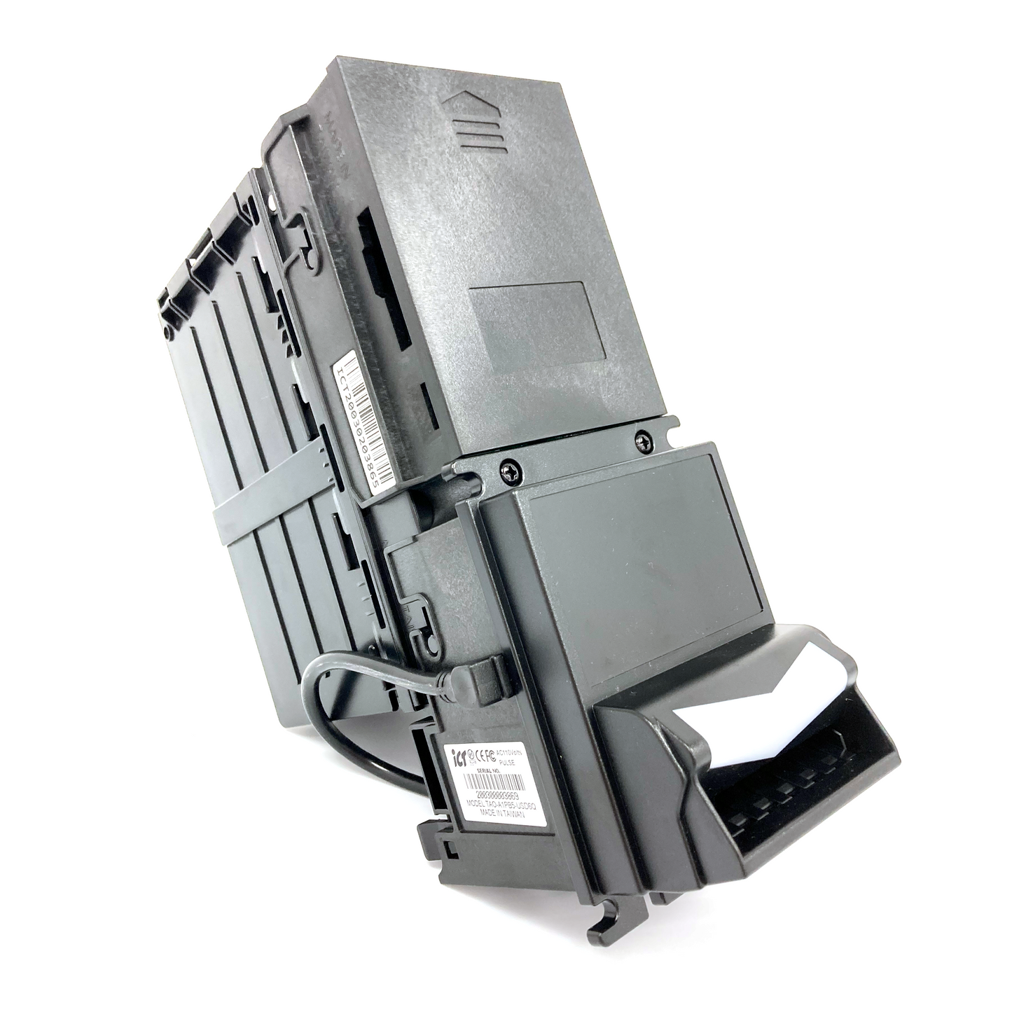 The ICT TAO Bill Acceptor embodies all the features and functions you would expect in a high-tech bill acceptor. It features the most advanced anti-cheating and security features ICT has released to date and is suitable for any high value/high security application. Sold by Miele Manufacturing.