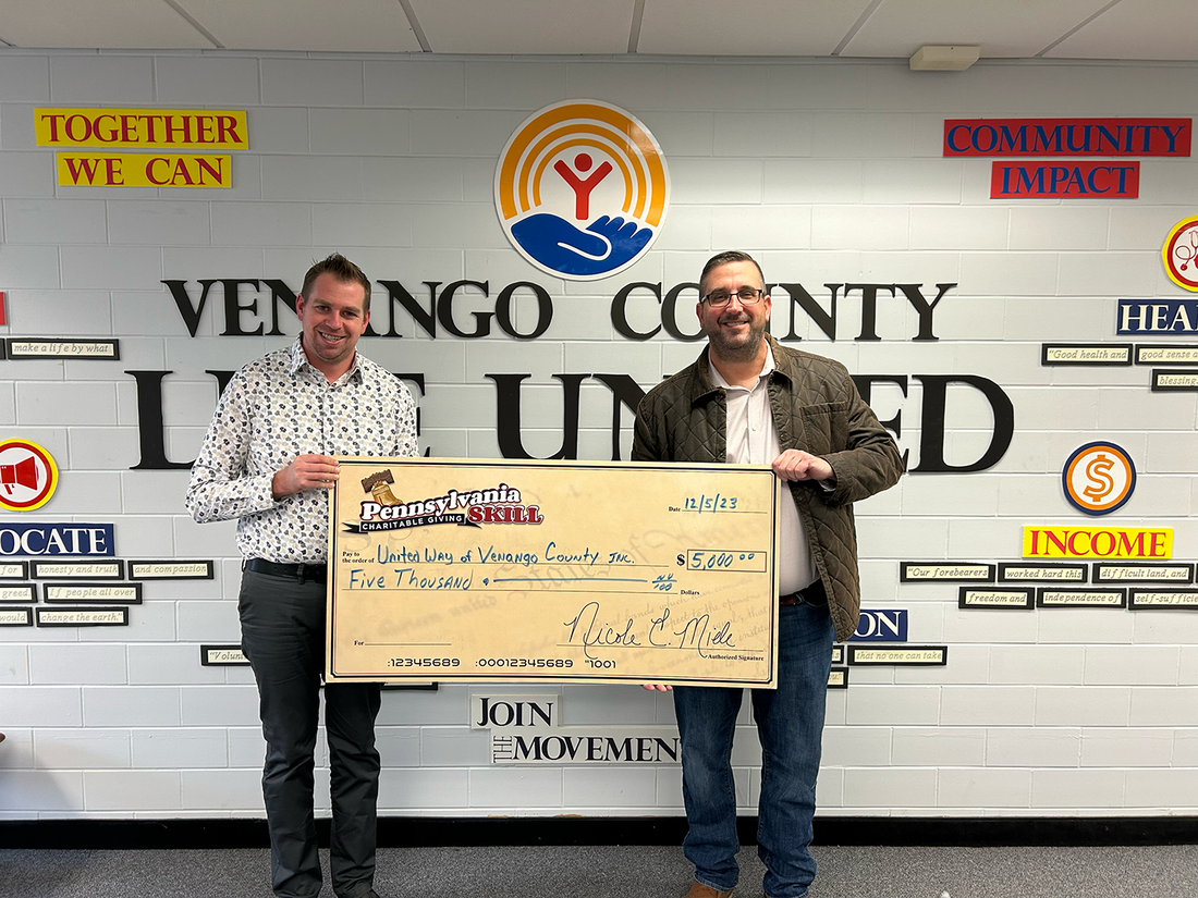 United Way of Venango County received a $5,000 donation from Pennsylvania Skill Charitable Giving.