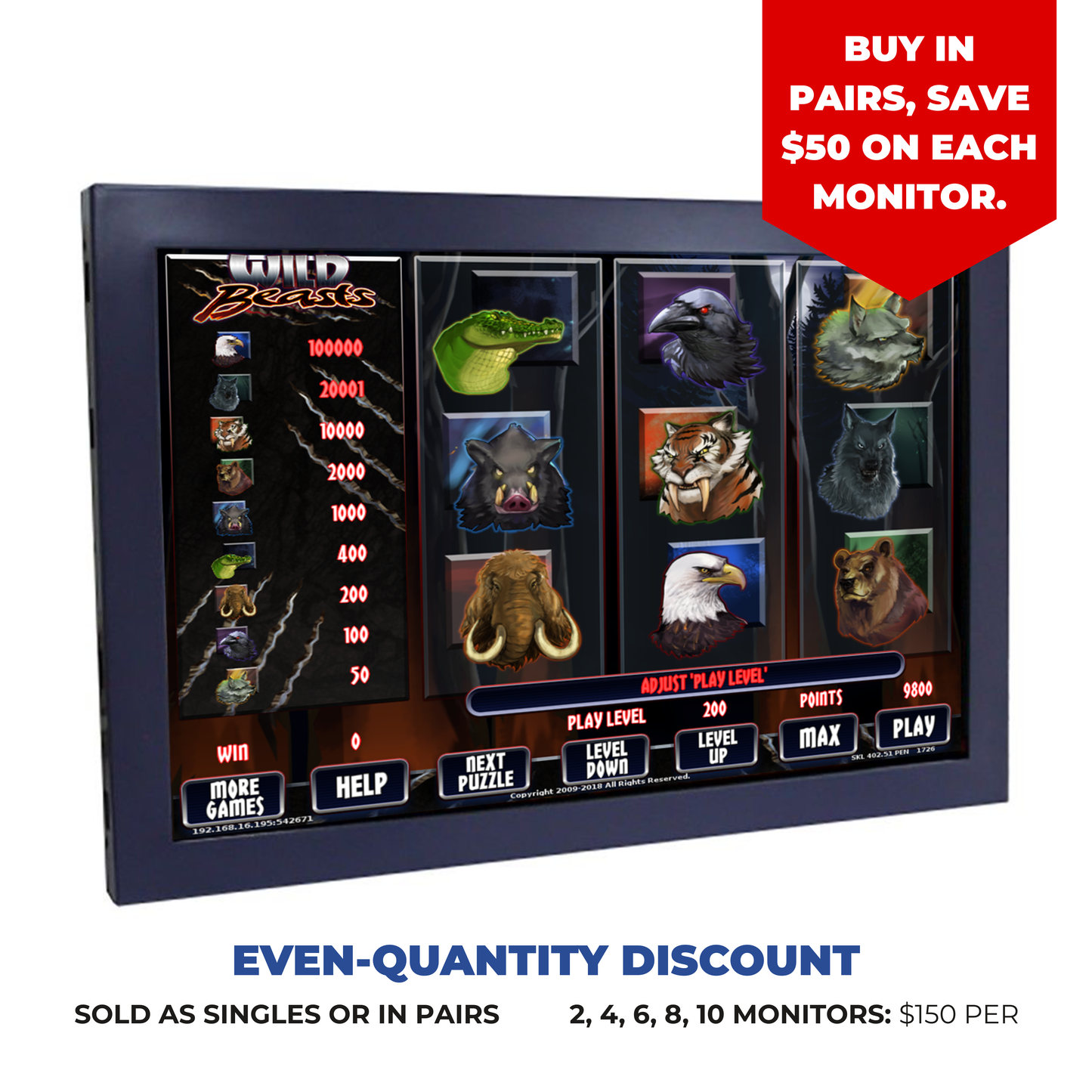 22" New Goldfinger Monitor: Even-Quantity Discount