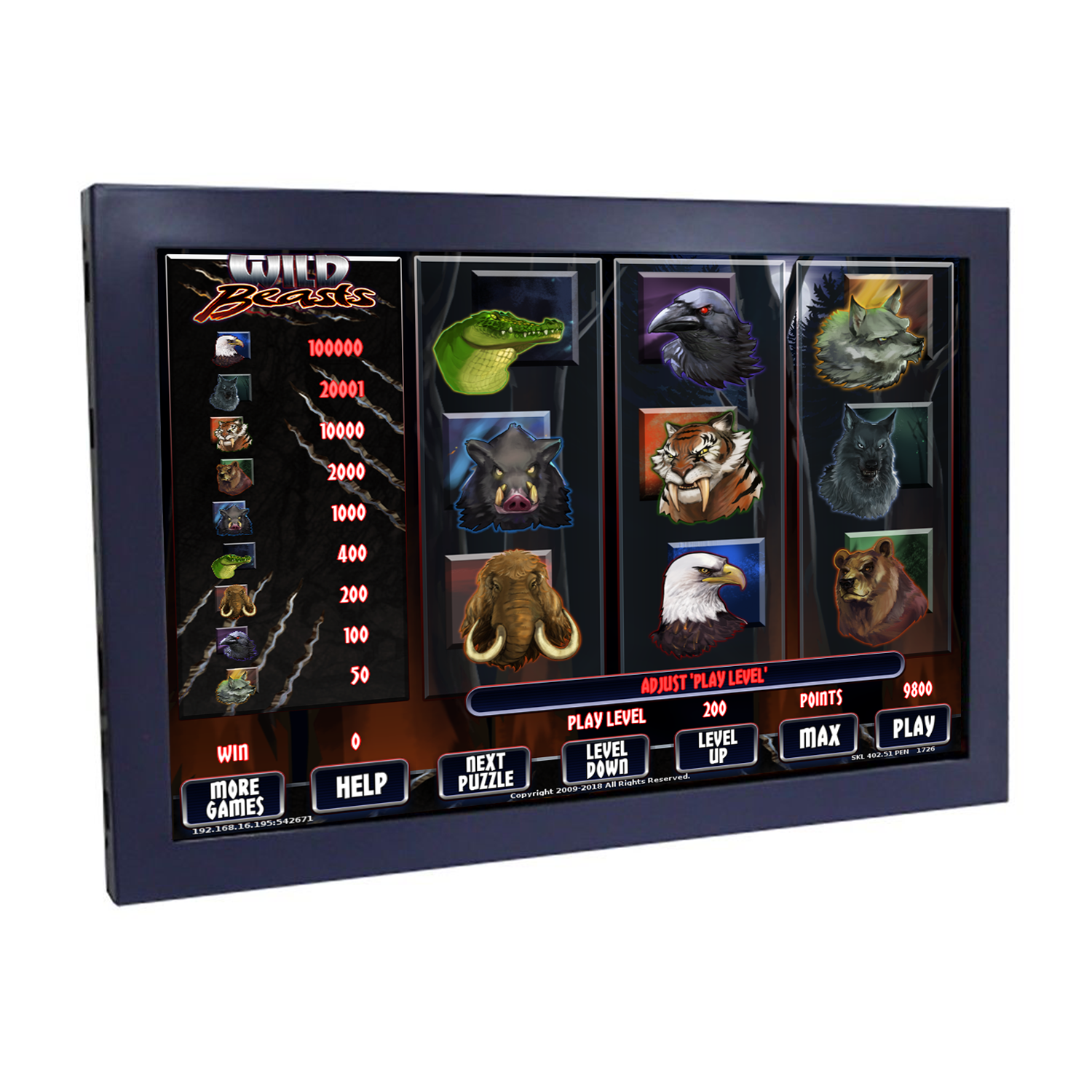 Sold by Miele Manufacturing. 22” Goldfinger LCD Touchscreen Monitor: Pennsylvania Skill Centurion, Spartan, and Ranger.