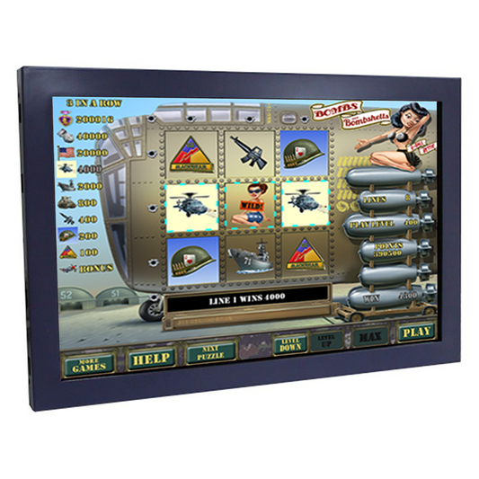 24” Goldfinger LCD Touchscreen Monitor: Pennsylvania Skill Cadet  22" LCD Touchscreen Monitor LED Display Serial & USB Touchscreen Connections Outer Bezel Dimensions: 23" W x 18 1/2" H LCD Inner Display Dimensions: 18 5/8" W x 11 5/8" H Displays Bright & Vibrant Colors Used with the Pennsylvania Skill Cadet Cabinet