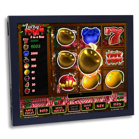 17" Goldfinger Monitor: Pennsylvania Skill Barfly Monitor  17" Touchscreen LCD Monitor LED Display Serial & USB Touchscreen Connections Total Dimensions: 18.7” W x 12.5” H LCD Inner Display Dimensions: 14.5” W x 10.75” H See a Clear Picture from All Angles Displays Bright and Vibrant Colors Used with the Pennsylvania Skill Barfly Cabinet
